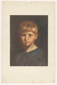 Portret van een onbekende jongen door Heinrich M. Krabbé (signed by artist)