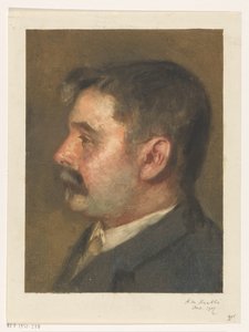 Portret van een onbekende man door Heinrich M. Krabbé (signed by artist)