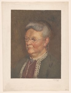 Portret van een oude dame door Heinrich M. Krabbé (signed by artist)