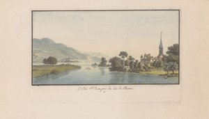 Gezicht op St. Petersinsel aan de Bielersee door Heinrich Rieter