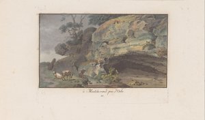 Herder voor een grot te Montcherand door Heinrich Rieter
