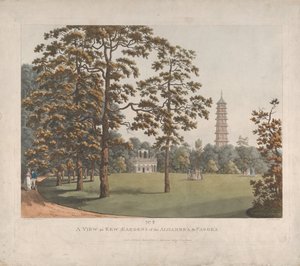 Een Uitzicht in Kew Gardens van het Alhambra en de Pagode, 1813