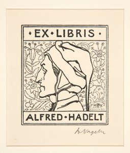 Boekplaat: Alfred Hadelt door Heinrich Vogeler