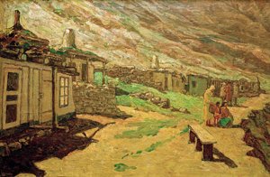 Oud dorp in de Kaukasus, 1940 door Heinrich Vogeler