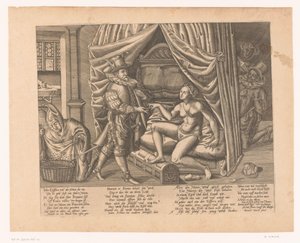 Allegorie van een Man die een Vrouw in een Kuisheidsgordel Sluit door Heinrich Wirich