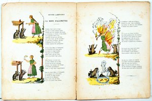 Het treurige verhaal van de luciferdoos, illustratie uit de Franse vertaling van Hoffmanns Struwwelpeter door Trim (Louis Gustave Ratisbonne, 1827-1900), c.1850