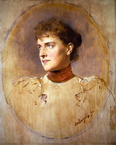 Portret van een jonge vrouw door Heinrich von Angeli