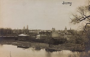 Eerste Wereldoorlog: Oekraïne in de jaren 1914-1916 tijdens de invasie van het Duitse leger. Uitzicht op Sumy door Heldenfriedhof Dsessentniki (attr. to)