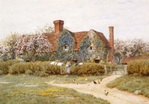 Een Huis in Buckinghamshire bij Penstreet door Helen Allingham