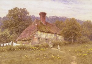 Een huisje bij Blackdown, Sussex door Helen Allingham