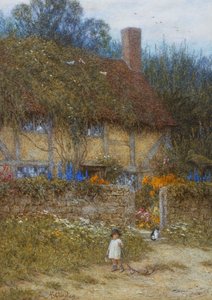 Een Cottage nabij Godalming, Surrey door Helen Allingham