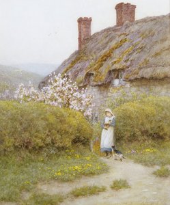 Een Cottage in Dorset door Helen Allingham