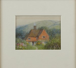Bakstenen Cottage door Helen Allingham