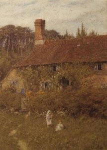 Cottage in Witley door Helen Allingham
