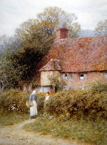 Cottage in Witley, Surrey door Helen Allingham