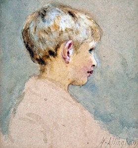 Hoofd van een Jongen door Helen Allingham