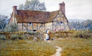 Oud Huisje bij Alfriston door Helen Allingham