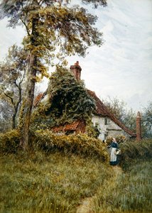 Oude Boerderij in Pinner door Helen Allingham