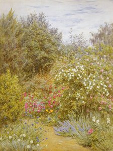 Rozen in een tuin in Surrey door Helen Allingham