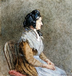 De Blauwe Sjaal door Helen Allingham