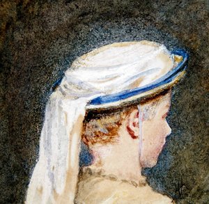 De witte hoed door Helen Allingham