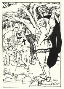 Rode Kruis ontmoet de Reus Orgoglio (gravure)