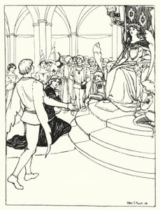 De Jongeling aan het Hof van de Feeënkoningin (gravure)