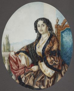 Portret van Prinses Nino Aleksandrovna Griboyedova née Chavchavadze, 1856 door Helene Franken
