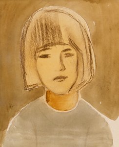 Portret van een meisje door Helene Schjerfbeck