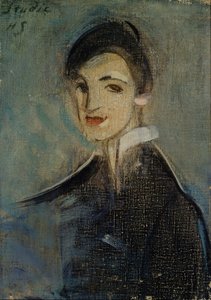 Zanger in zwart, 1916-1917 door Helene Schjerfbeck