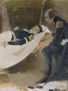De dood van Wilhelm von Schwerin, 1927 door Helene Schjerfbeck