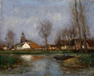 Herfstsfeer aan het oude water door Helmuth Liesegang