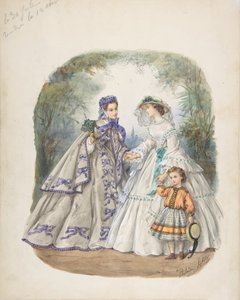 Illustratie voor een Frans modeblad door Heloise Leloir