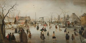 Schaatsen in een dorp