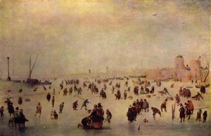 Schaatsen door Hendrick Avercamp