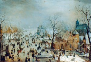 Winterscène met Schaatsers, ca. 1608