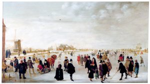 Winterlandschap aan de Rivier Ijsel bij Kampen, ca. 1615