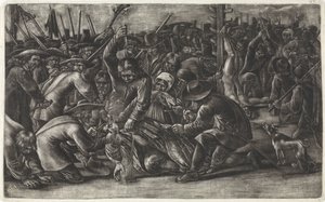 Verminking van de lichamen van de gebroeders De Witt, 1672 door Hendrick Danckerts