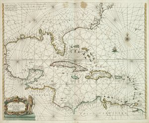 Pascaerte vande Caribische eylanden, vande Barbados tot aende Bocht van Mexico