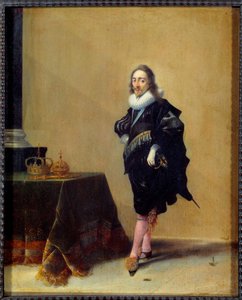 Portret van Karel I Stuart, koning van Engeland (1600-1649). Schilderij door Hendrich Pot (1585-1657) Ec. Hol. door Hendrick Gerritsz Pot