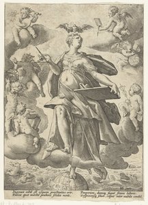 Allegorie op de kunst door Hendrick Goltzius (workshop of)