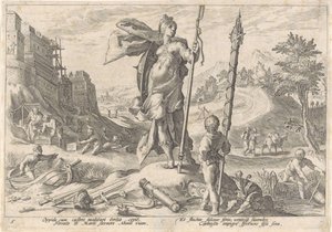 De Bronzen Eeuw door Hendrick Goltzius (workshop of)