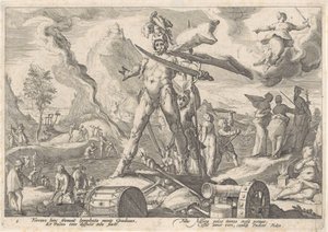 De IJzeren Eeuw door Hendrick Goltzius (workshop of)