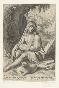 Johannes de Doper door Hendrick Goltzius (workshop of)