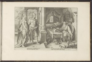 Juno en Jupiter vragen raad aan Tiresias