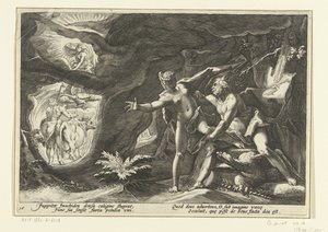 Jupiter vergrijpt zich aan Io door Hendrick Goltzius (workshop of)