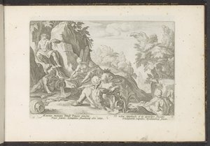 Peneus door andere riviergoden bezocht door Hendrick Goltzius (workshop of)