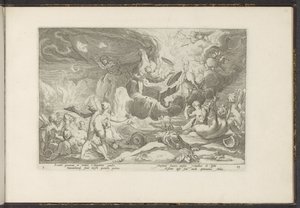 Val van Phaëthon door Hendrick Goltzius (workshop of)