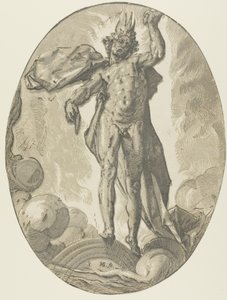 Aether, plaat zes uit Demogorgon en de goden door Hendrick Goltzius