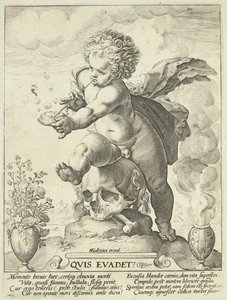 Allegorie over de vergankelijkheid van het leven ("Quis Evadet?") door Hendrick Goltzius